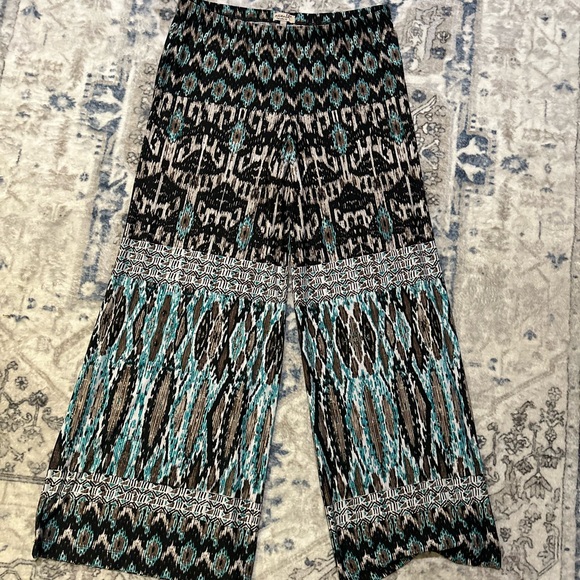 ONE WORLD Pants - One World Patterned Wide-Leg Pants